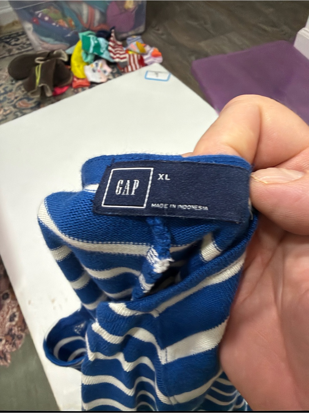 GAP Blue and White Striped Dress